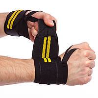 Кистевые бинты комплект 2 шт Ironbull Wrist Wraps Black жовтий