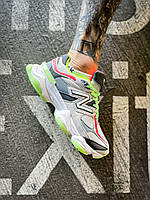 Чоловічі Кросівки New Balance 9060 Glow Grey Green Red / Нью Беланс 9060 Глоу