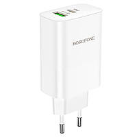 Мережевий зарядний пристрій BOROFONE BN10 Sunlight PD65W dual port(1A1C) charger White