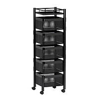 Етажерка на колесах 5 секцій металева