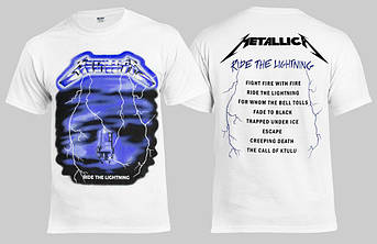 Футболка METALLICA Ride The Lightning біла, фото 1