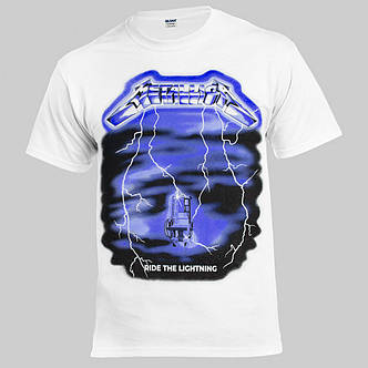 Футболка METALLICA Ride The Lightning біла, фото 2