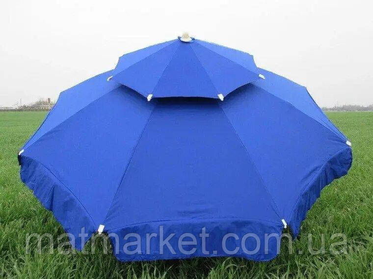 Міцна парасолька АНТИВІТЕР 2,5 метри в діаметрі, чохол, трубка 32мм, фото 1