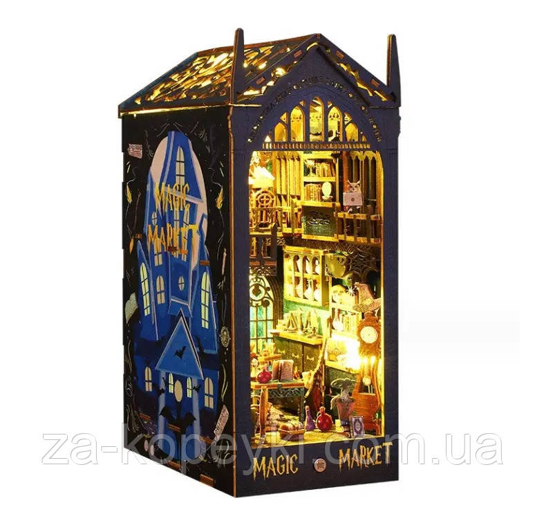 УЦІНКА! ПРИМ'ЯТА КОРОБКА! Бук Нук Magic Market Book Nook 3D пазл дерев'яна головоломка книжковий куточок JTSL-09