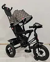 Дитячий велосипед з ручкою Best Trike 3390/40-055  надувні колеса, Фара USB, пульт. Зірочки