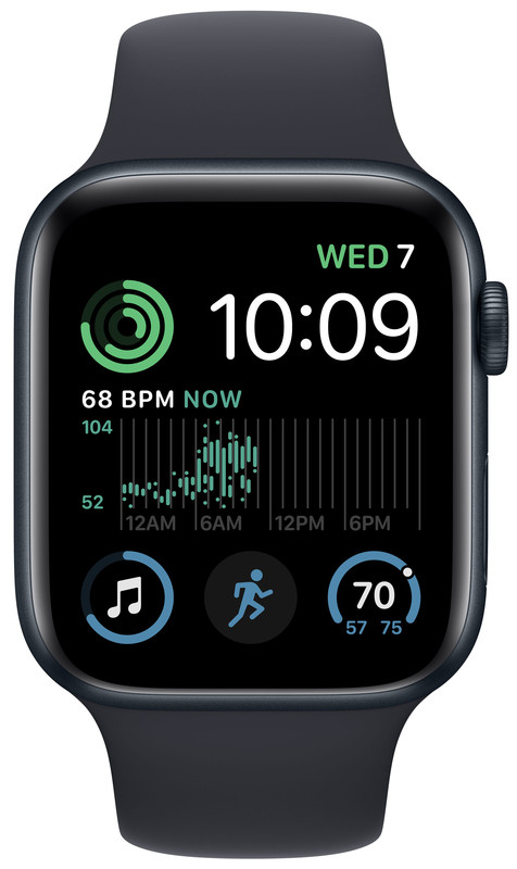 Apple Watch SE 2 2023 40mm Midnight Aluminum Case with Midnight Sport Band - S/M (MXE73)