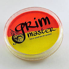 Аквагрим GrimMaster двокольоровий неон Жовтий & неон Помаранчевий Bicolor Yellow&Orange 32 g, фото 3