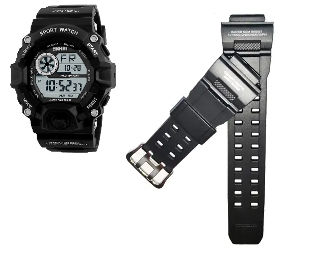 Ремінець на годинник Skmei 1019 Чорний БЕЗ НАЛОЖКИ!