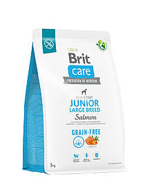 Корм Brit Care Grain Free Junior Large Breed Salmon&Potato з лососем для молодих собак великих порід, 3 кг