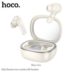 Hoco EQ6 Бездротові навушники Bluetooth Shadow milky white