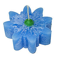 Плавающая свечка Промис-Плюс Маргаритка 32*66 мм, цвет голубой с зеленым