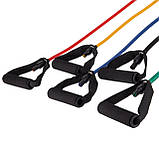 Набір трубчастих еспандерів для фітнесу 5 джгутів Resistance Band Zelart ET-500, фото 2