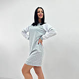 📌 Трикотажне Спортивне Плаття двокольорове, двонитка, прямого крою, довгий рукав | Коротка сукня | Норма, фото 2