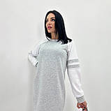 📌 Трикотажне Спортивне Плаття двокольорове, двонитка, прямого крою, довгий рукав | Коротка сукня | Норма, фото 4
