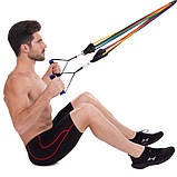 Еспандер багатофункціональний для фітнесу 5 джгутів Resistance Band ET-510, фото 9
