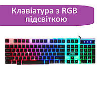 Игровая клавиатура мембранная с подсветкой клавиш JEDEL K500 RGB (Eng/Рус) Клавиатура для ПК 104 клавиши