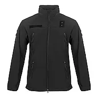 Чорна куртка для військовослужбовців Vik-Tailor SoftShell демісезонна з флісовою підкладкою водонепроникна vsk