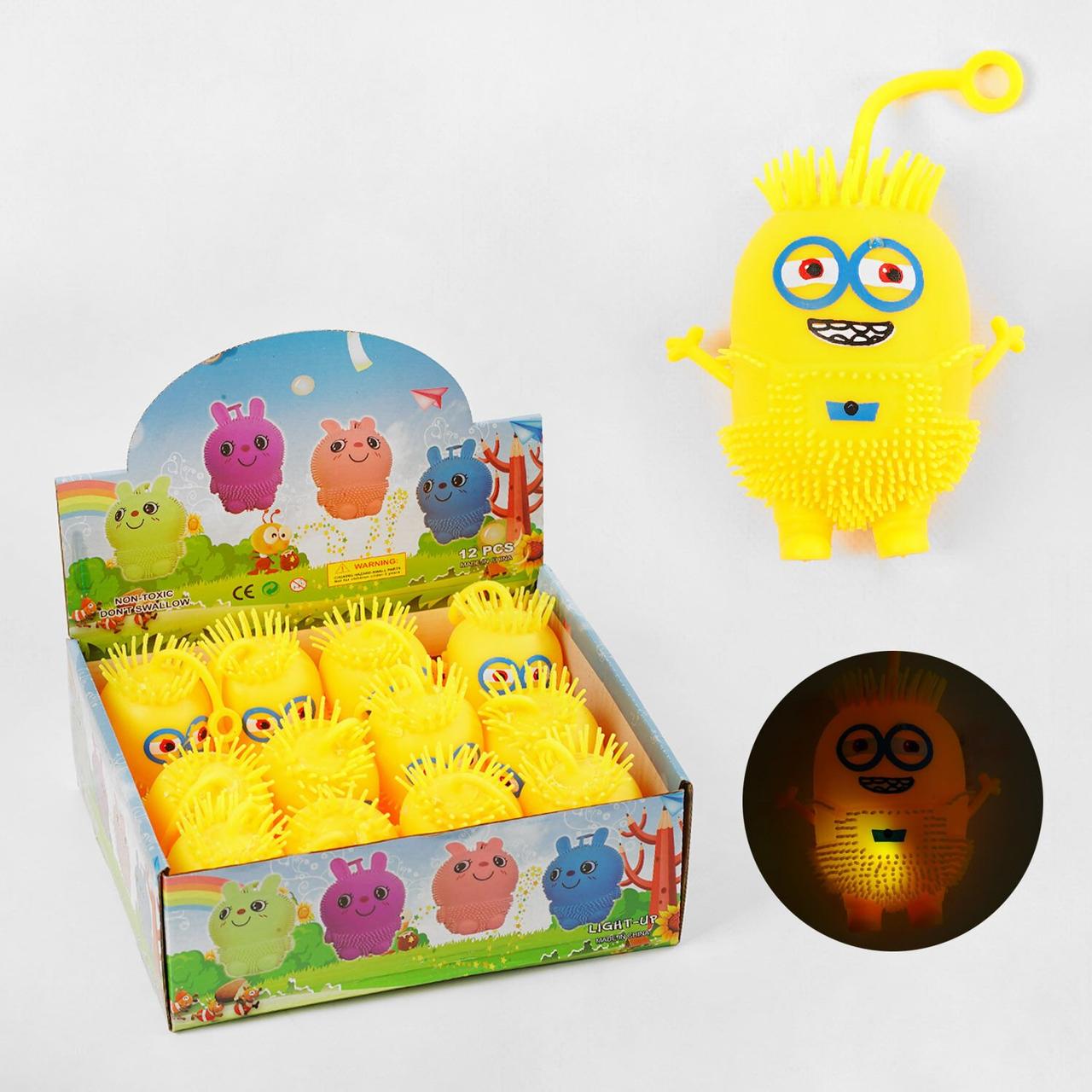 Гра антистрес C 60478 ЦІНА ЗА 12 ШТУК В БЛОЦІ, “Міньйон”, підсвічування