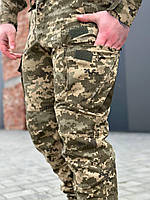 Штани камуфляжні військові пікселі рип-стоп, Тактичні штани Кайман з подвійними вставками vsk