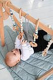 Мобіль підлоговий дерев'яний Дитячий Тренажер з підвісами іменний для Розвитку зі Стійкою з Вільхи, фото 8