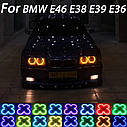Ангельські очі 4 шт Бмв е46 1999-2004 очка bmw e46 2х131мм 2х146 мм LED Cotton, фото 4