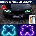 Ангельські очі 4 шт Бмв е46 1999-2004 очка bmw e46 2х131мм 2х146 мм LED Cotton, фото 5