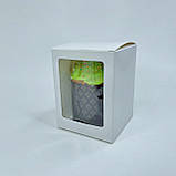 Коробка для чашки та міні-Пасхи, 100*100*130 мм, з вікном, біла (яликова кулька до Ø10 см), фото 4