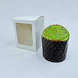 Коробка для чашки та міні-Пасхи, 100*100*130 мм, з вікном, біла (яликова кулька до Ø10 см), фото 2