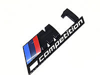 Эмблема BMW M1competition Надпись багажника Черный глянец