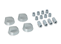 Комплект ручок для плити з перехідниками (4 шт.) (срібні)