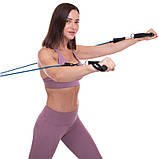 Еспандер багатофункціональний для фітнесу 5 джгутів Resistance Band ET-510, фото 6