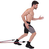 Еспандер багатофункціональний для фітнесу 5 джгутів Resistance Band ET-510, фото 8