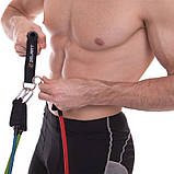 Еспандер багатофункціональний для фітнесу 5 джгутів Resistance Band ET-510, фото 10