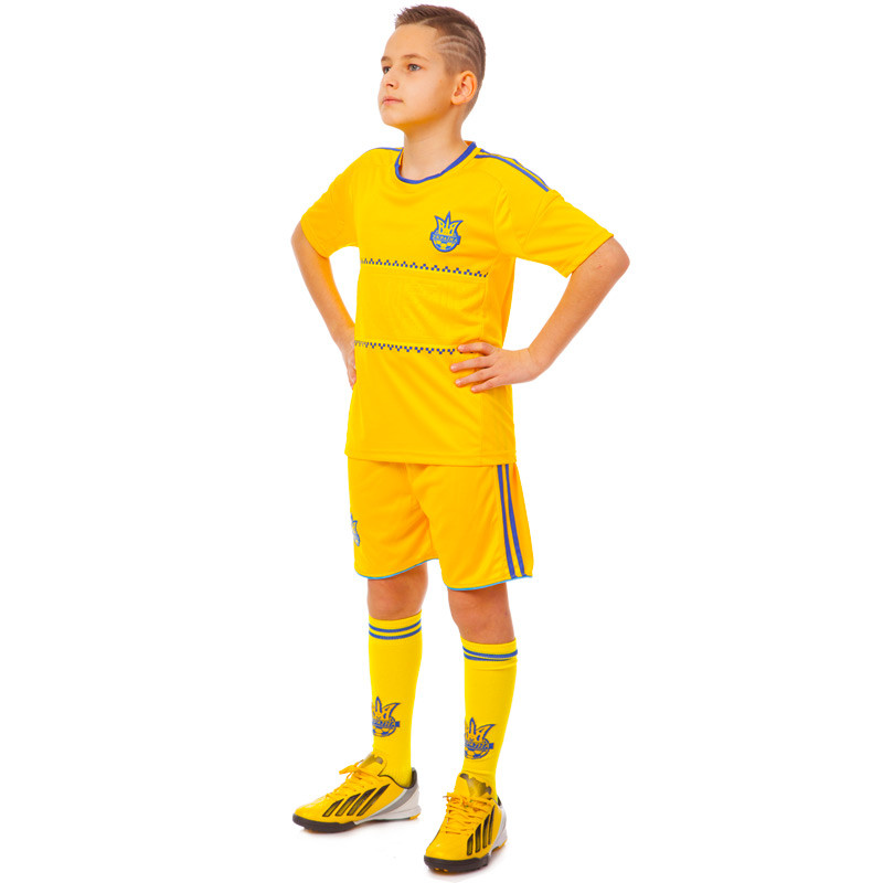 Дитяча футбольна форма УКРАЇНА для хлопчиків на зріст 145-155см CO-1006-UKR-13 жовтий