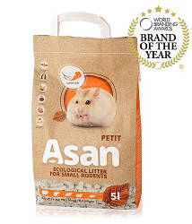 Asan (Асан) Petit - Еконаповнювач із целюлози для дрібних гризунів, нейтралізатор запаху 5 л
