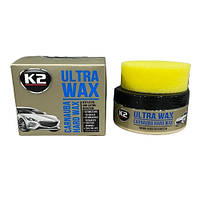 Полироль воскоаая Ultra Wax Carnauba Hard Wax, 250g, K073, с мочалкой для нанесения