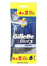 Станки для гоління Gillette Blue 3 Smooth 4 + 2 шт