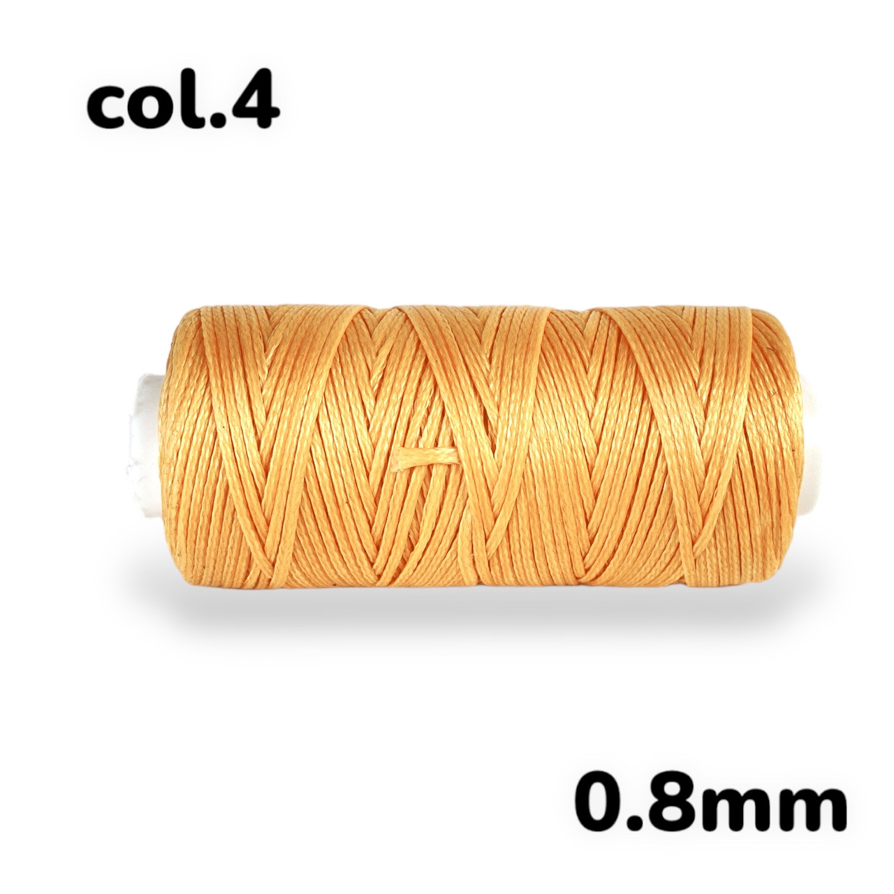 Нитка плоска вощена для ручного шиття по шкірі 0,8мм 50м колір персиковий №4, фото 1