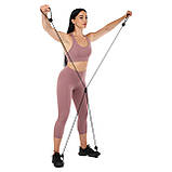 Еспандер багатофункціональний трубчастий для фітнесу Ікс Zelart 90 см FI-6313, фото 9