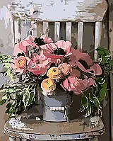 Картины рисовать по номерам Букет цветов на стуле Картина по номерам цветы 40х50 Origami LW3084