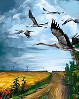 Картины рисовать по номерам аисты Картина по номерам птицы Живопись по номерам Bamboni 40х50 BA0025