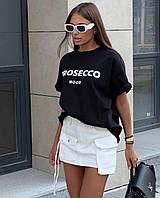 Жіноча стильна базова футболка з накатом тканина: кулір Мод. 214