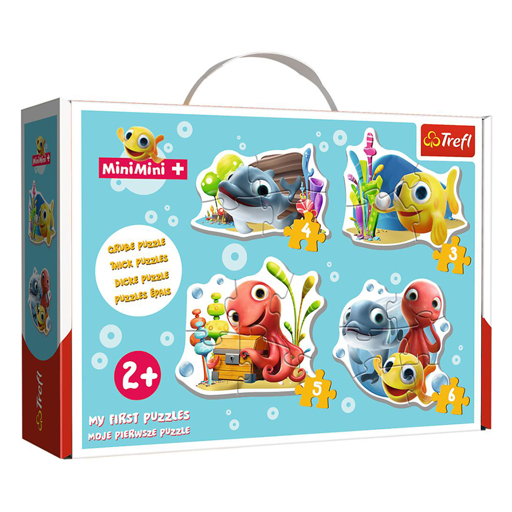 Пазл 4 в 1 "Маленька рибка та друзі", 3-4-5-6 елементів Trefl Baby Classic (5900511361254)