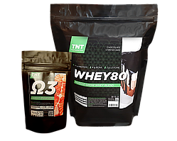 Протеїн (з BCAA) Muscle Grow TNT Nutrition смак шоколадний чізкейк + Омега 3 TNT Nutrition