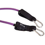 Еспандер трубчастий для фітнесу з карабіном DOUBLE CUBE DT-1002C-10LB навантаження 4,5 кг, фото 3