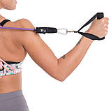 Еспандер трубчастий для фітнесу з карабіном DOUBLE CUBE DT-1002C-10LB навантаження 4,5 кг, фото 7