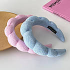 Косметичний набір для вмивання (обруч і напульсники) Блакитний, фото 2