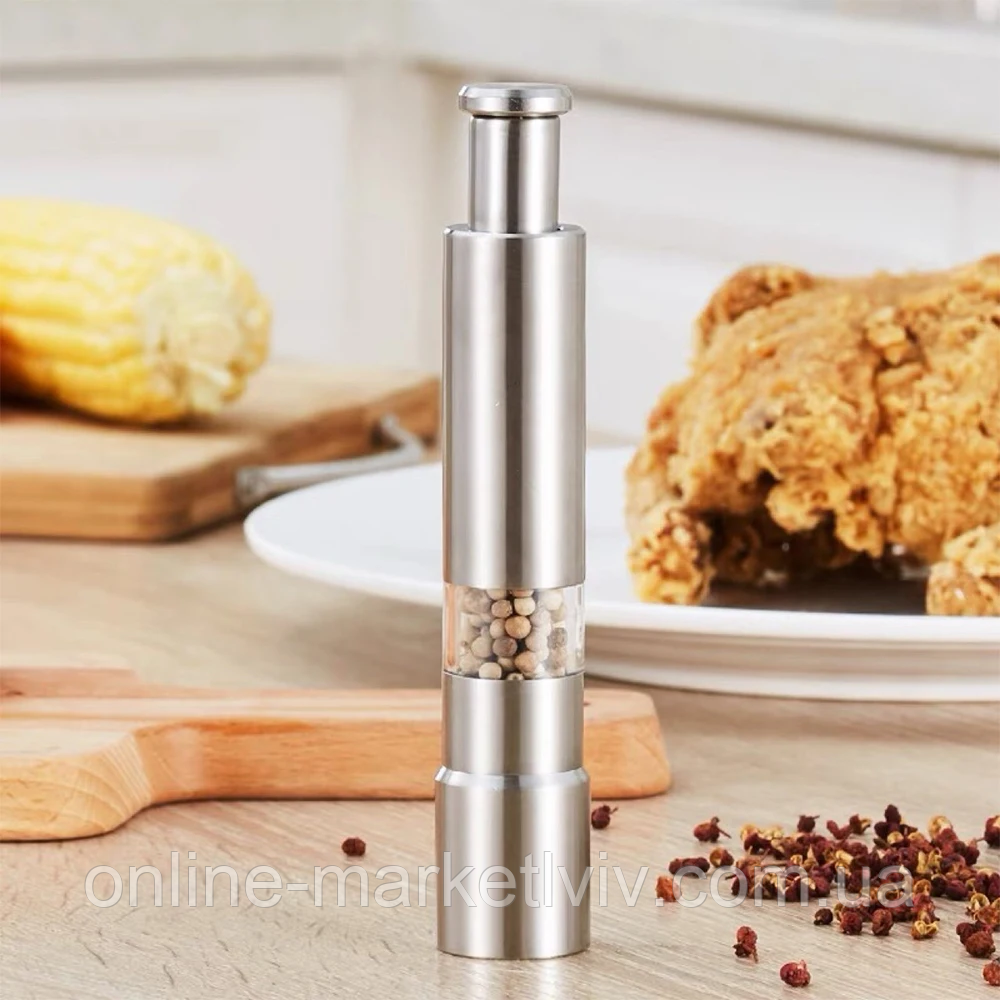 Млин для солі та перцю, з нержавіючої сталі, XL-552 / Ручний млин / Перечниця / Млин для спецій, фото 1