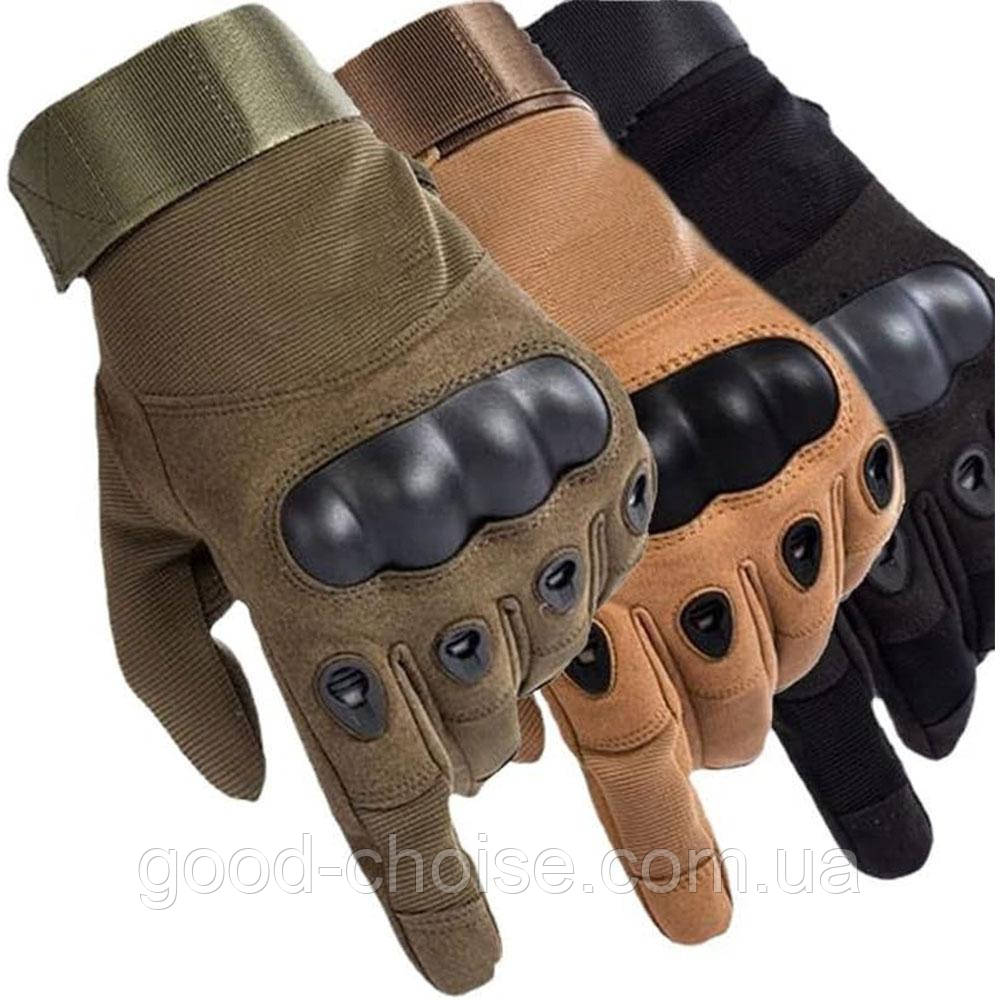 Тактичні рукавички із закритими пальцями (М-2XL) / Чоловічі повнопалі рукавички / Мото рукавички