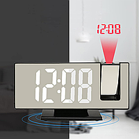 Электронные настольные часы с лед-проекцией времени на потолок и будильником, Светящиеся комнатные часы tac